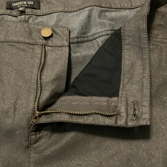 Lafayette 148 New York Shimmer Jeans Brown Straight Leg - Picture 8 of 12